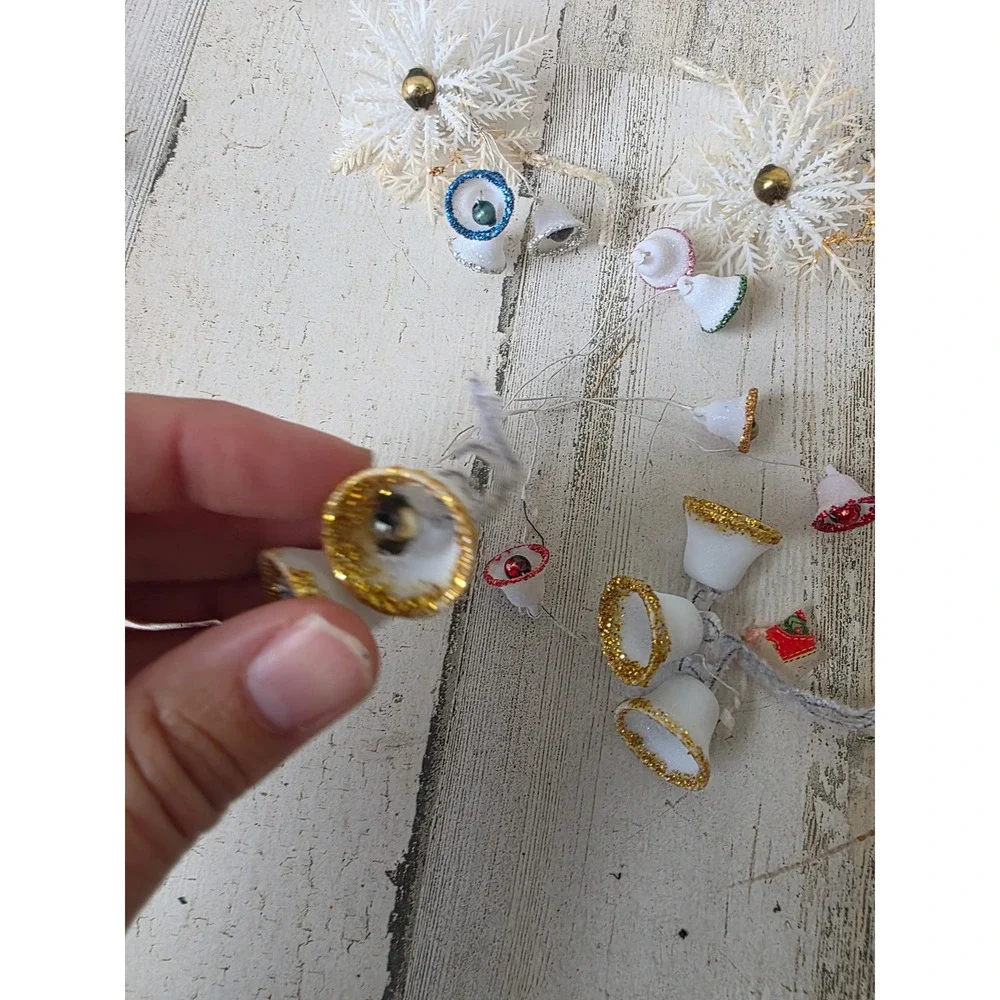 Vintage mini bell mercury glass ornament tree accessory